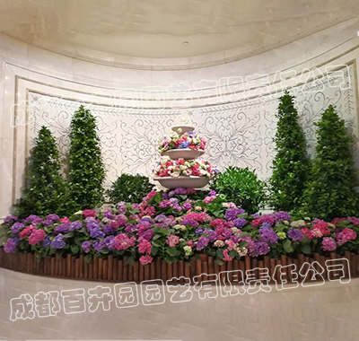 某酒店花卉绿植组合造景案例